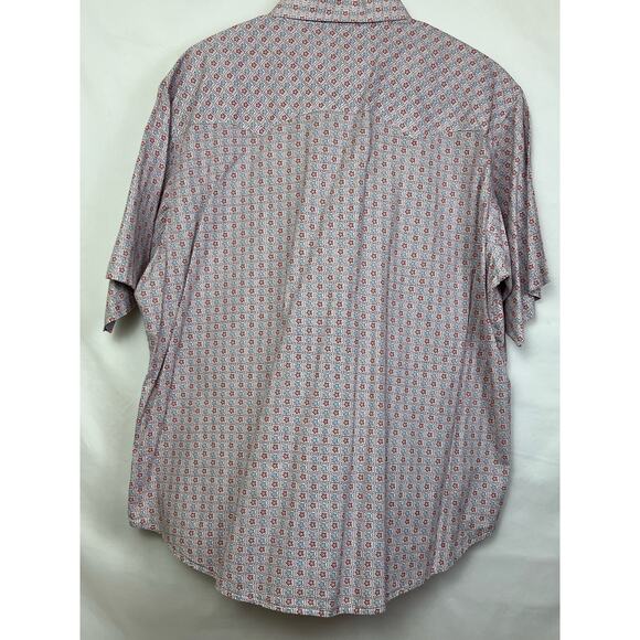 Wrangler 20X Men's Size XL Blue/Red Pearl Snap Front Geometric Print Shirt - Picture 8 of 8